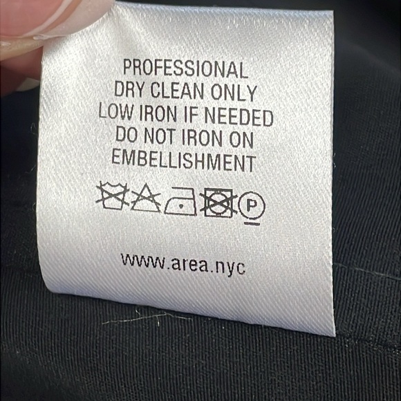 AREA Crystal Embellished Handkerchief Bandeau Crop Top Black Sz L - Picture 16 of 16